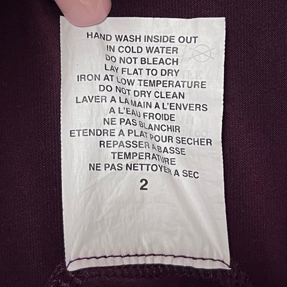 Sympli Swag Dress Midi Stretch Jersey Draped Size 10 Eggplant Red Elegant Artsy - Picture 13 of 13